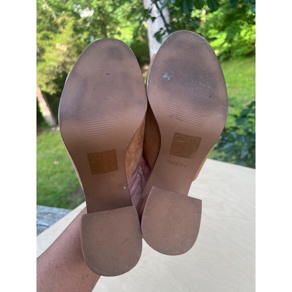 Aldo Legossa Brown Suede Leather Open Toe Mule Size US: 11 - EU: 42.5 - Picture 13 of 13